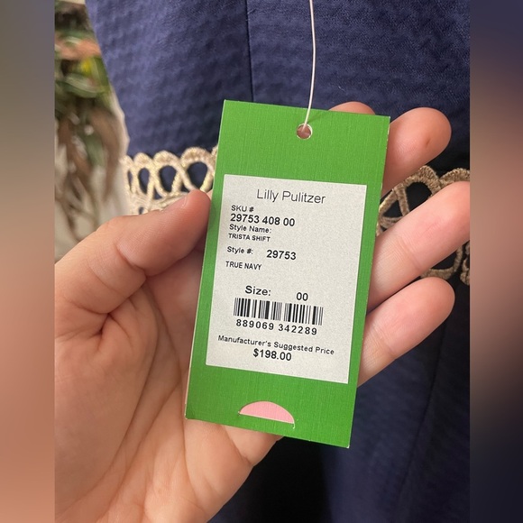 NWT New Lilly Pulitzer Trista Shift Dress True Navy Size 00 - Picture 6 of 8